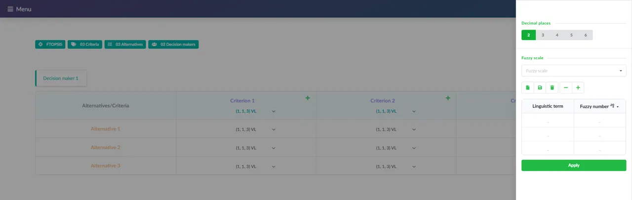 Fuzzy Scale Settings