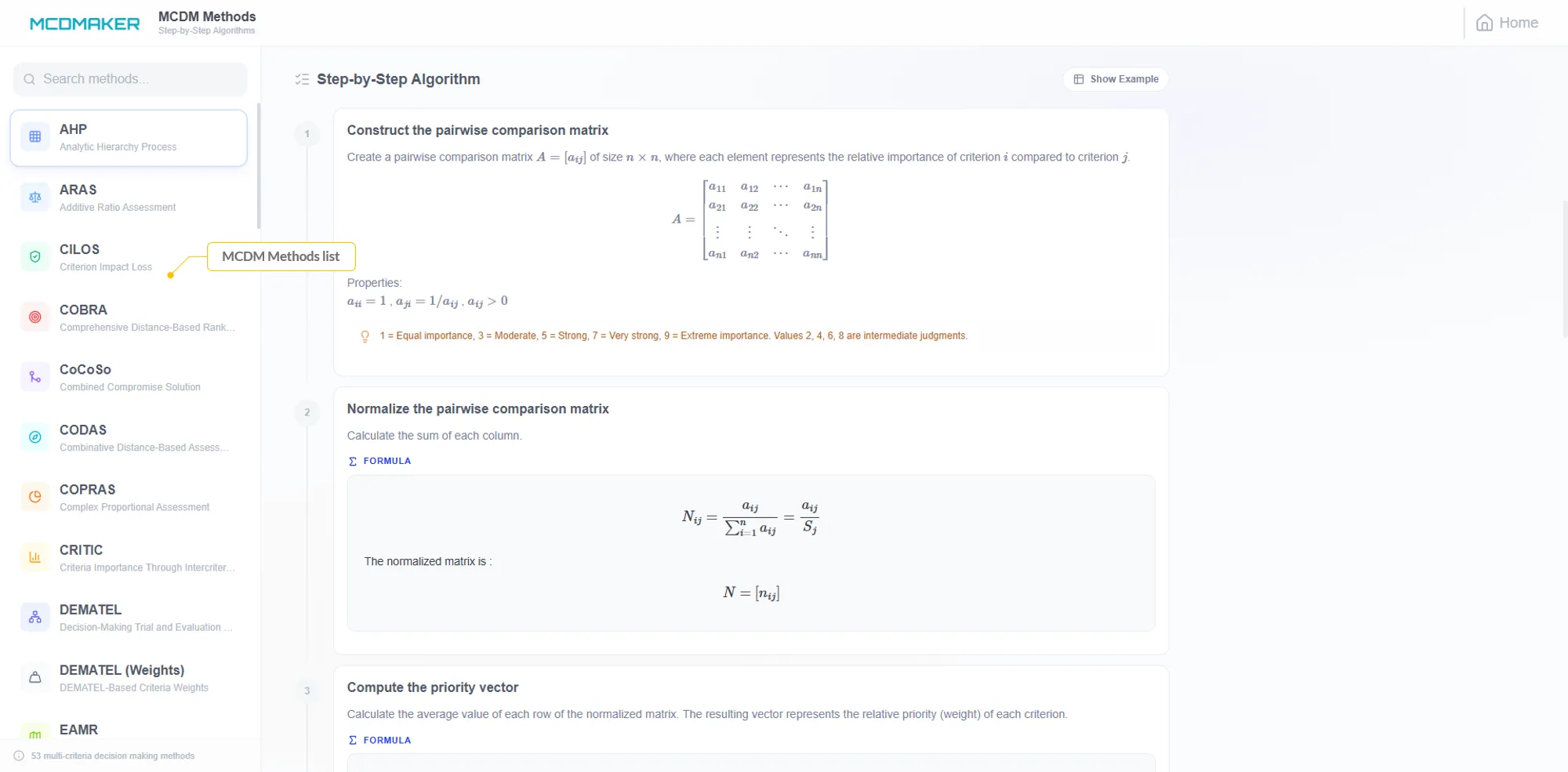 Methods List