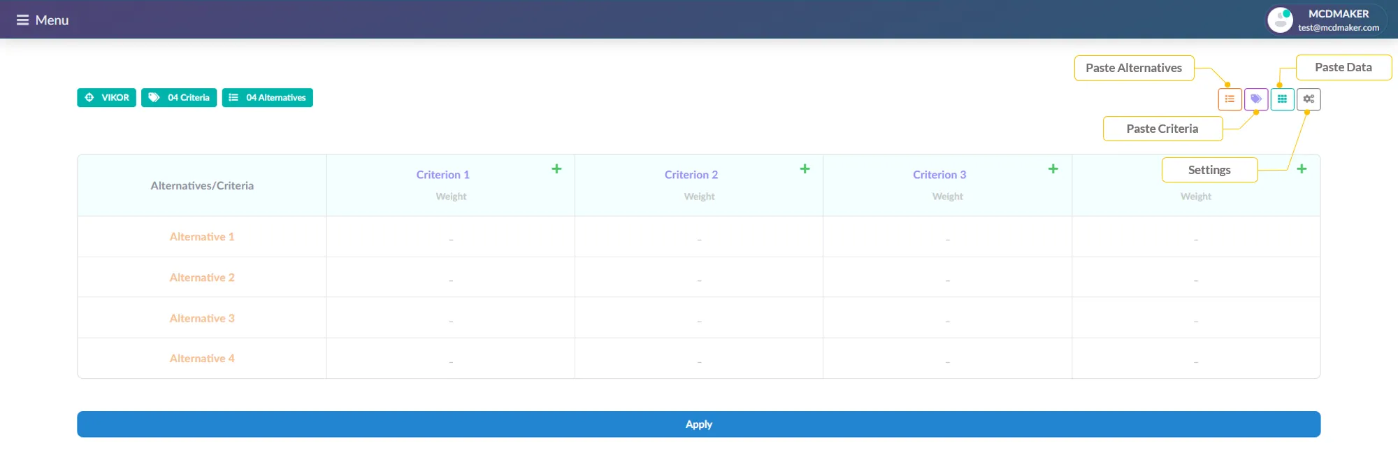 Header Toolbar